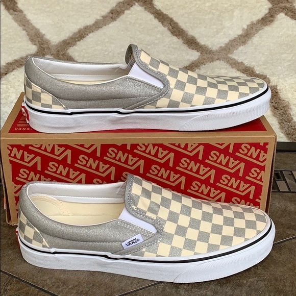 •VANS CLASSIC SLIP ON CHECKERBOARD SILVER WMNS - Picture 14 of 16